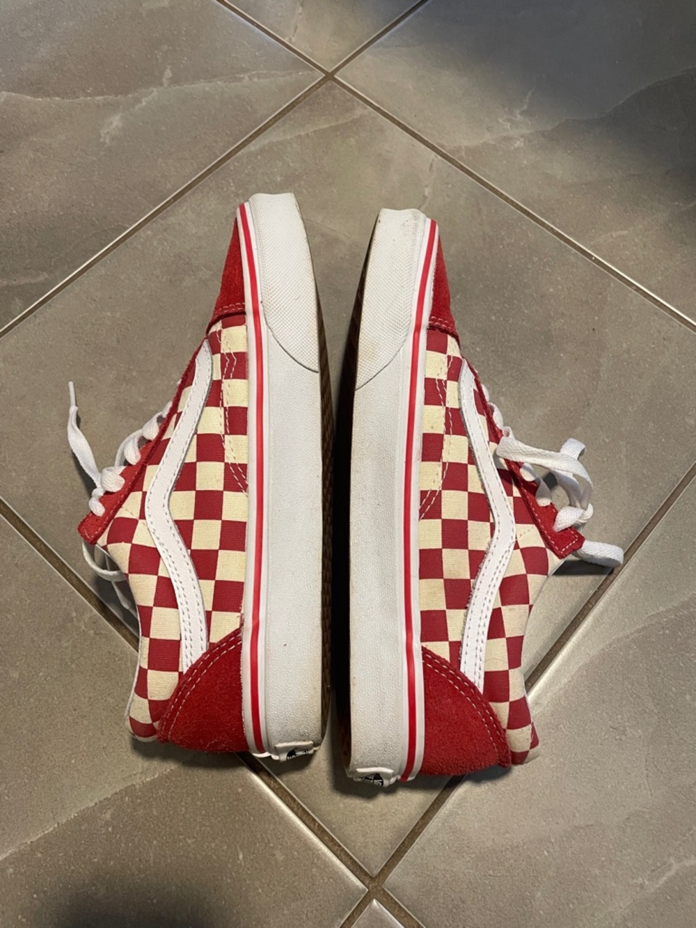 Vans Old Skool Red Checkerboard Sneakers - Picture 2 of 6